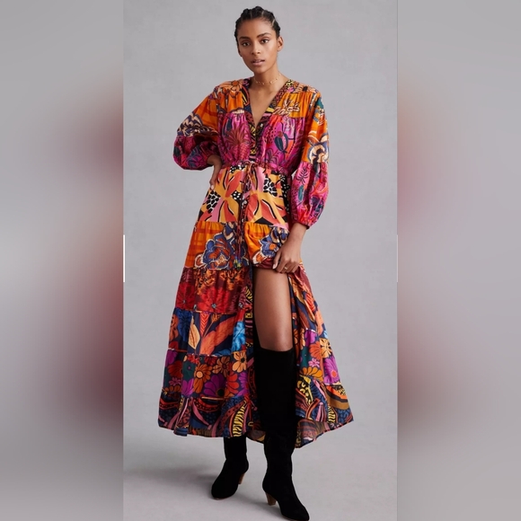 FARM Rio Dresses & Skirts - Farm Rio Button-Front Maxi Dress